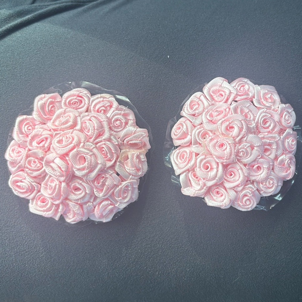Baby Pink Rose Pasties – Self-Adhesive Floral Nipple Covers, Lingerie Accent